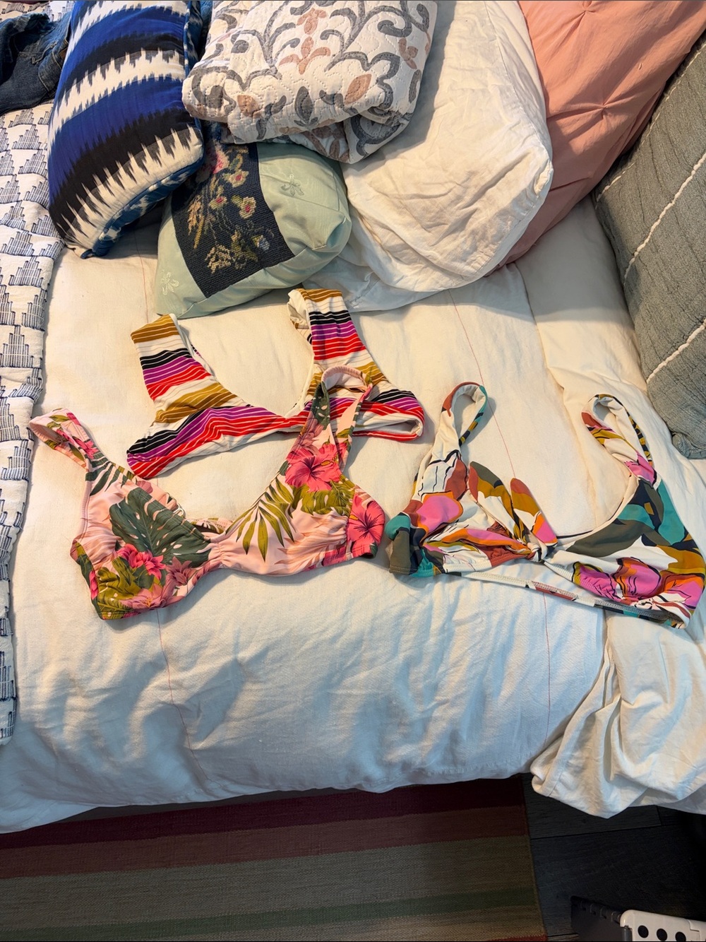 Floral & Striped Billabong Kona Sol bikini tops